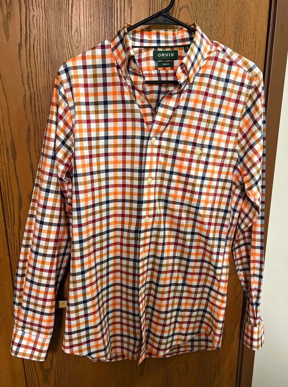 Orvis Men's Trim Fit Long Sleeve Button-Down Plaid Shirt